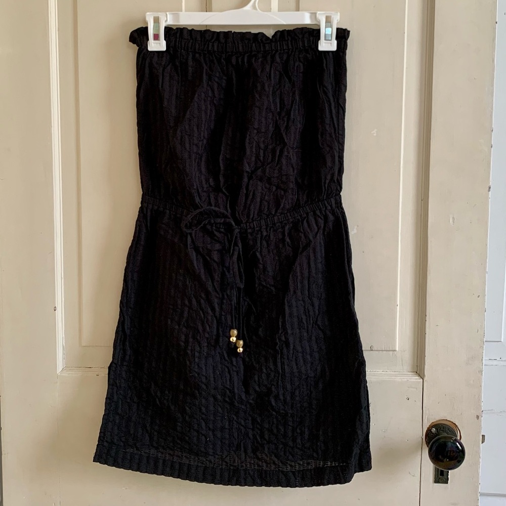 SHOSHANNA black eyelet lace strapless dress